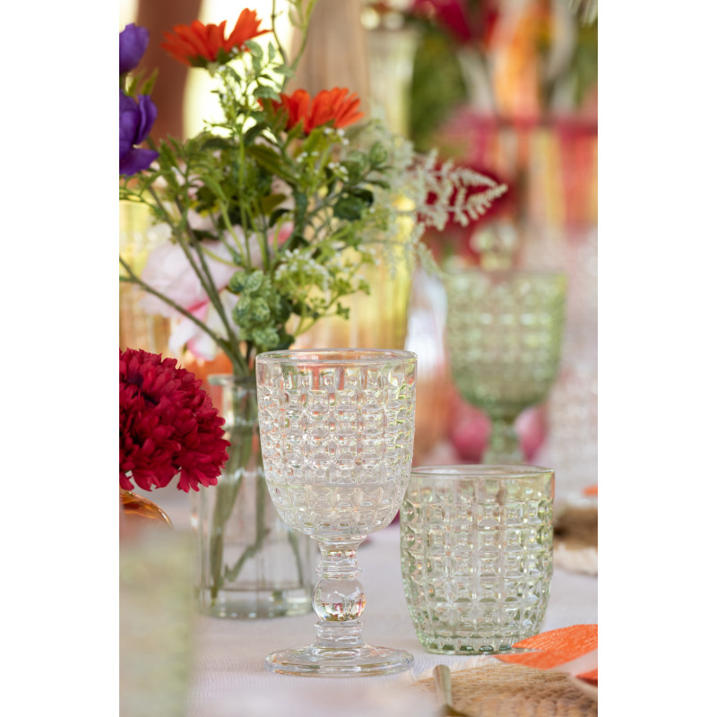 Verre à eau 150 ml en Verre Vert Motif relief Solynne - 2