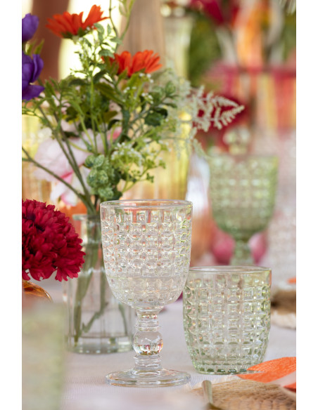 Verre à eau 150 ml en Verre Vert Motif relief Solynne - 2