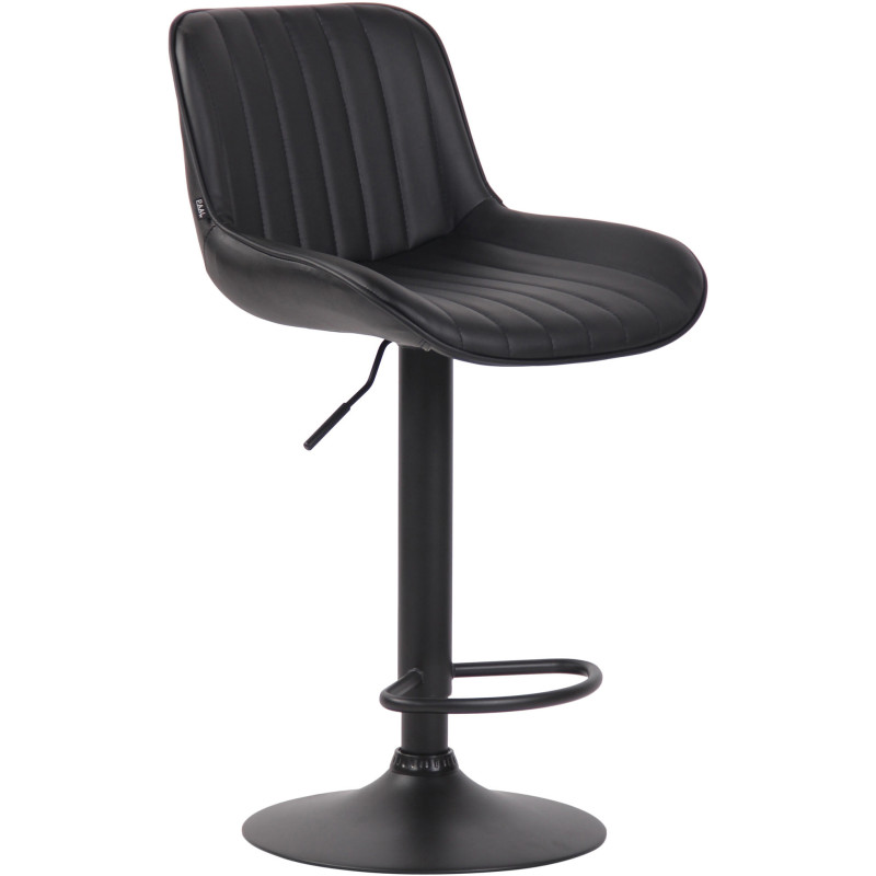 Tabouret de bar Avec dossier Nelson en Polyuréthane Noir Métal Noir Mat - 1