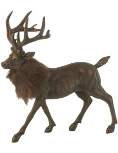 Statuette déco originale Cerf 23 cm en Résine Marron Tissu Nalorie - 1