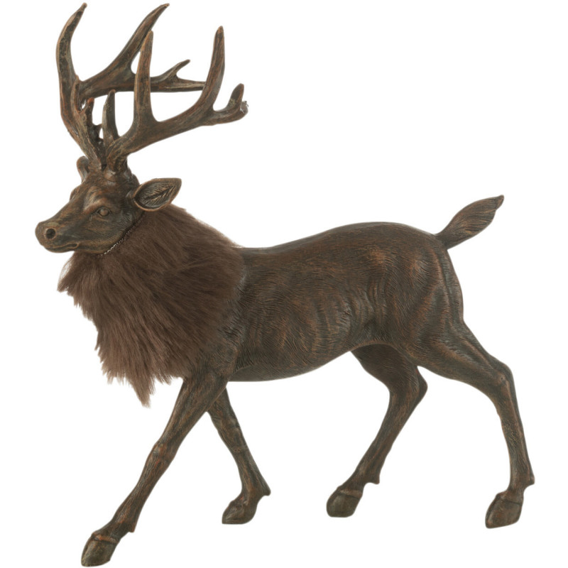 Statuette déco originale Cerf 23 cm en Résine Marron Tissu Nalorie - 1