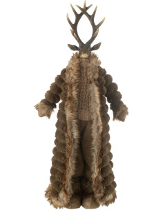Statue originale Cerf debout Hauteur 76 cm en Résine Tissu Marron Joveth - 1