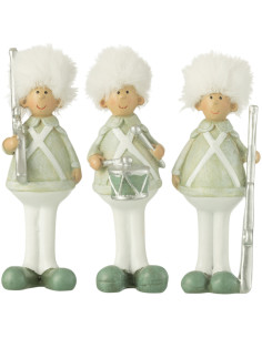Statuettes originales Soldats Hauteur 21 cm en Résine Vert Blanc Valrisse (Lot de 3) - 1