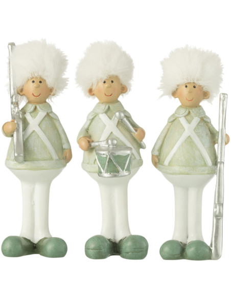 Statuettes originales Soldats Hauteur 21 cm en Résine Vert Blanc Valrisse (Lot de 3) - 1
