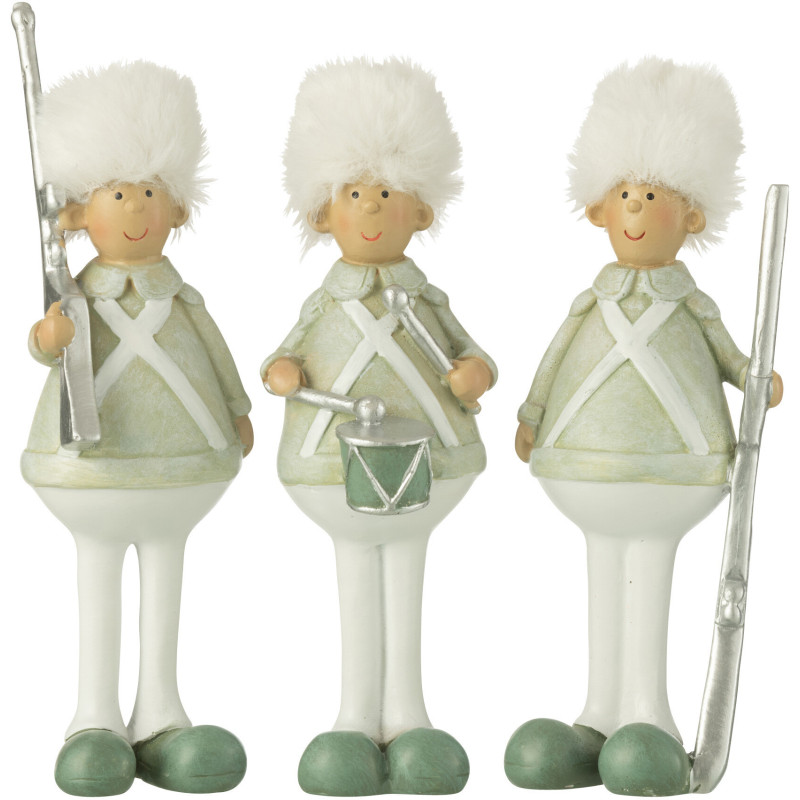Grandes Statuettes originales Soldats Hauteur 28 cm en Résine Vert Blanc Valrisse (Lot de 3) - 1