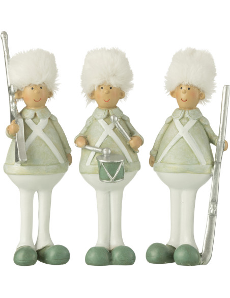 Grandes Statuettes originales Soldats Hauteur 28 cm en Résine Vert Blanc Valrisse (Lot de 3) - 1