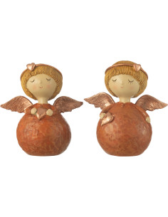 Statuettes vintage Anges Hauteur 14 cm en Résine Cuivré Veylia (Lot de 2) - 1
