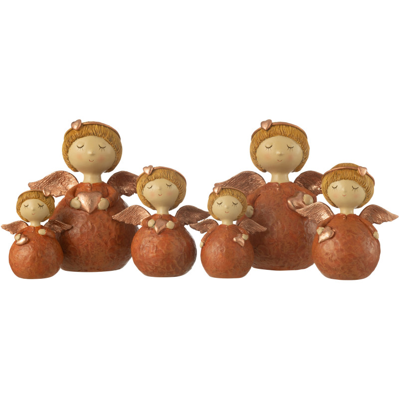 Statuettes vintage Anges Hauteur 19 cm en Résine Cuivré Veylia (Lot de 2) - 2