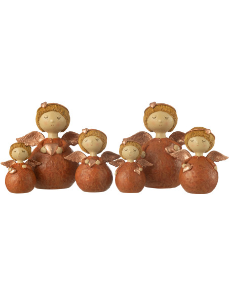 Statuettes vintage Anges Hauteur 19 cm en Résine Cuivré Veylia (Lot de 2) - 2