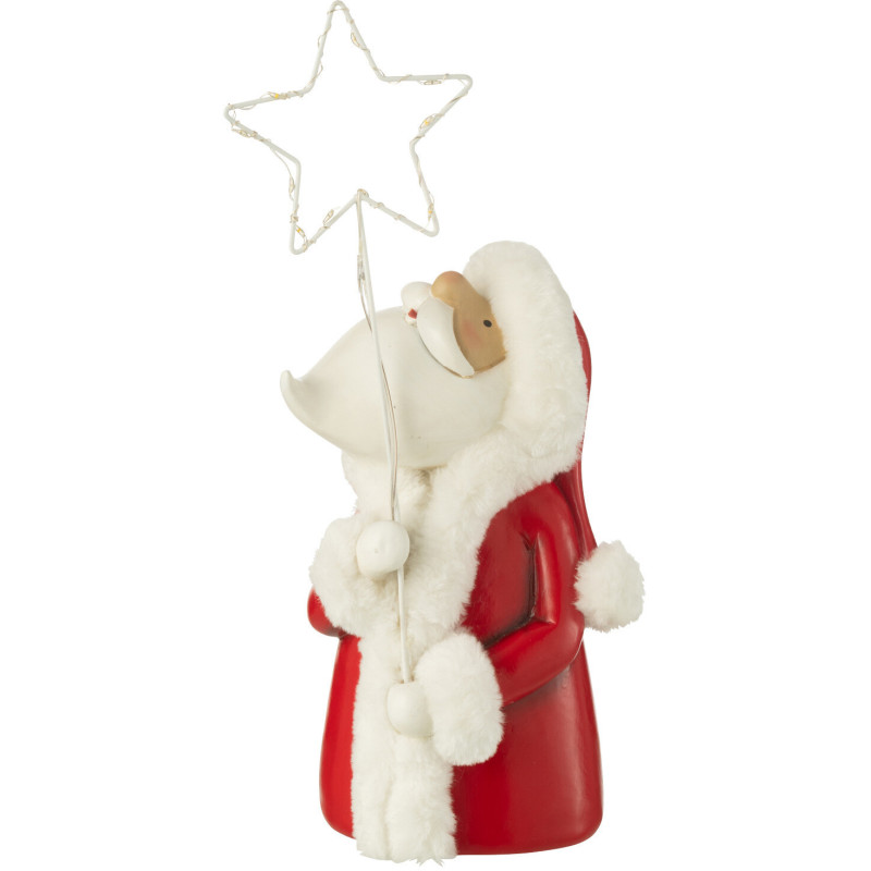 Décoration Père Noël lumineux Hauteur 35 cm en Métal Blanc Rouge Myranis - 2