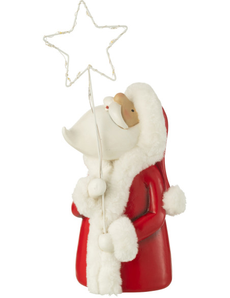 Décoration Père Noël lumineux Hauteur 35 cm en Métal Blanc Rouge Myranis - 2