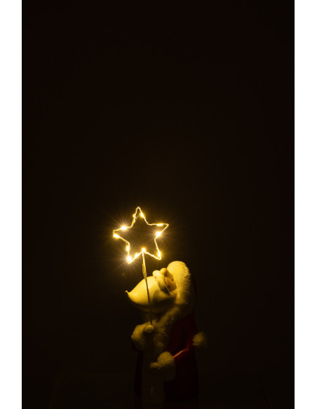 Décoration Père Noël lumineux Hauteur 35 cm en Métal Blanc Rouge Myranis - 3