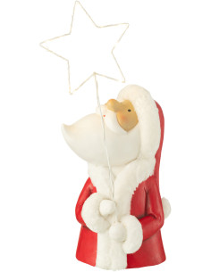 Grande Décoration Père Noël lumineux Hauteur 67 cm en Métal Blanc Rouge Myranis - 1