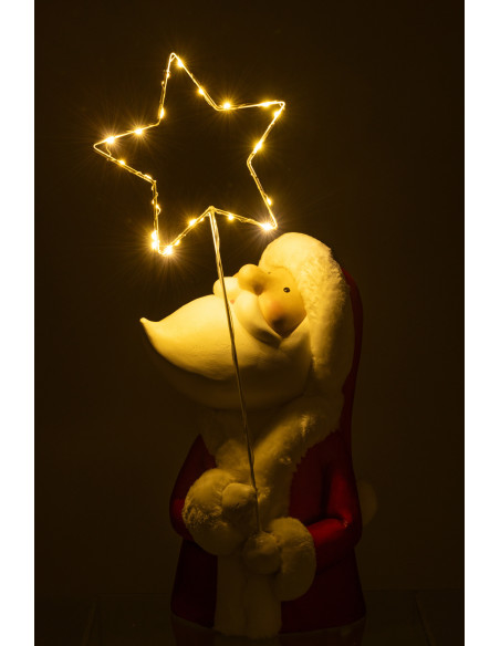 Grande Décoration Père Noël lumineux Hauteur 67 cm en Métal Blanc Rouge Myranis - 3
