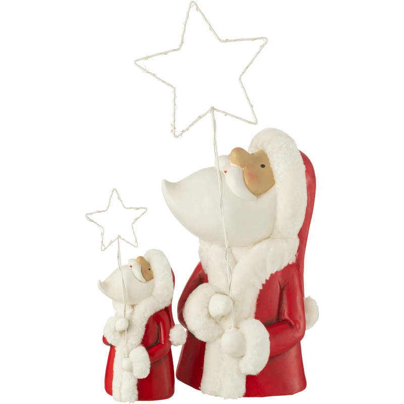 Grande Décoration Père Noël lumineux Hauteur 67 cm en Métal Blanc Rouge Myranis - 5