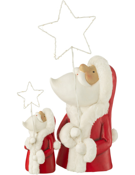 Grande Décoration Père Noël lumineux Hauteur 67 cm en Métal Blanc Rouge Myranis - 5