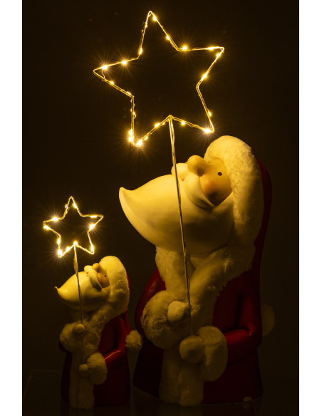 Grande Décoration Père Noël lumineux Hauteur 67 cm en Métal Blanc Rouge Myranis - 6