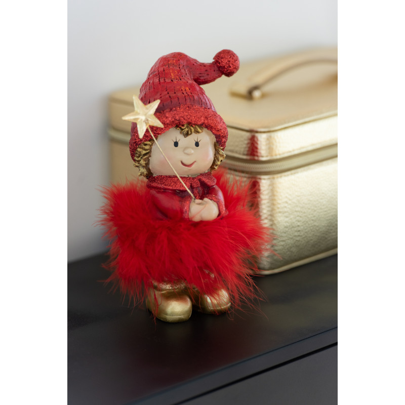 Statuettes originales Petites Fées Hauteur 19 cm en Résine Rouge Doré Cynrell (Lot de 2) - 2