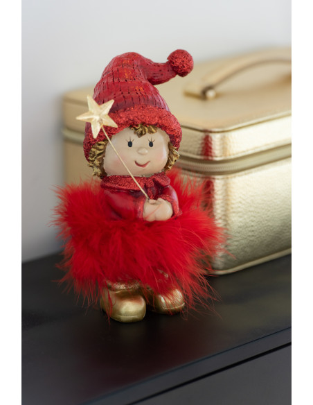 Statuettes originales Petites Fées Hauteur 19 cm en Résine Rouge Doré Cynrell (Lot de 2) - 2