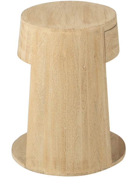 Table d'appoint moderne Ronde 1 tiroir 1 étagère en Bois de manguier Naturel Dawn - 4
