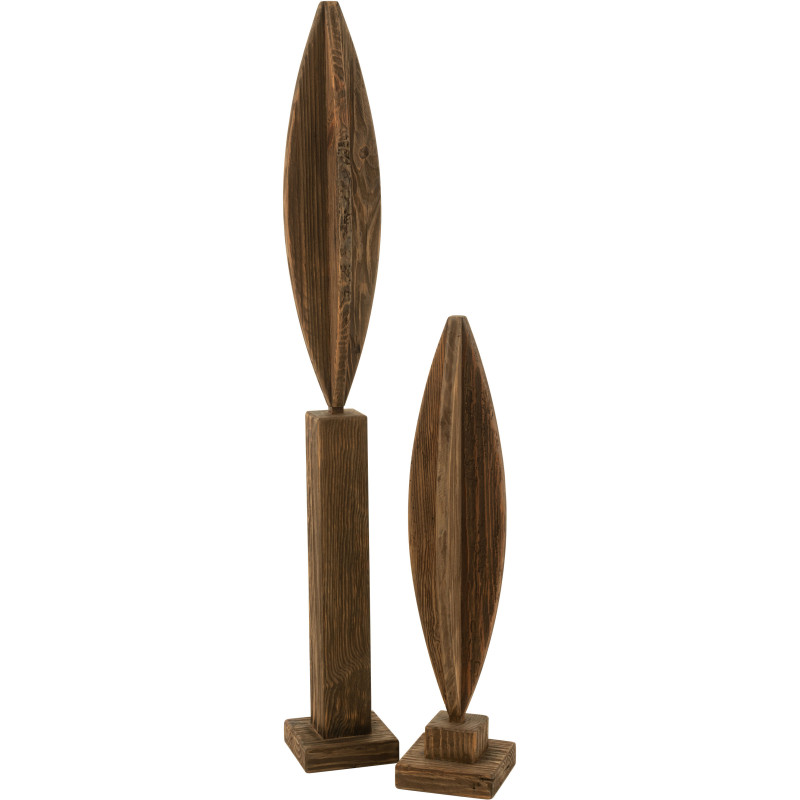 Grande Déco sur pied moderne Plume Hauteur 115 cm en Bois de pin Marron Luke - 2