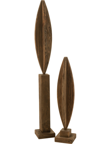 Grande Déco sur pied moderne Plume Hauteur 115 cm en Bois de pin Marron Luke - 2