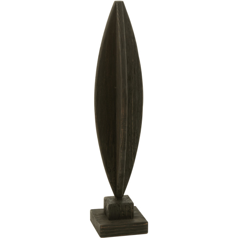 Déco sur pied moderne Plume Hauteur 70 cm en Bois de pin Noir Luke - 1