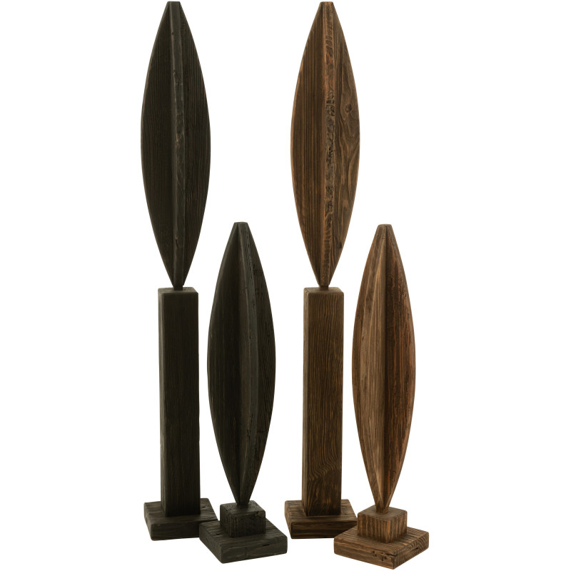 Grande Déco sur pied moderne Plume Hauteur 115 cm en Bois de pin Noir Luke - 4