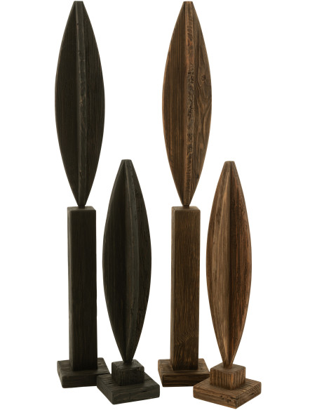 Grande Déco sur pied moderne Plume Hauteur 115 cm en Bois de pin Noir Luke - 4