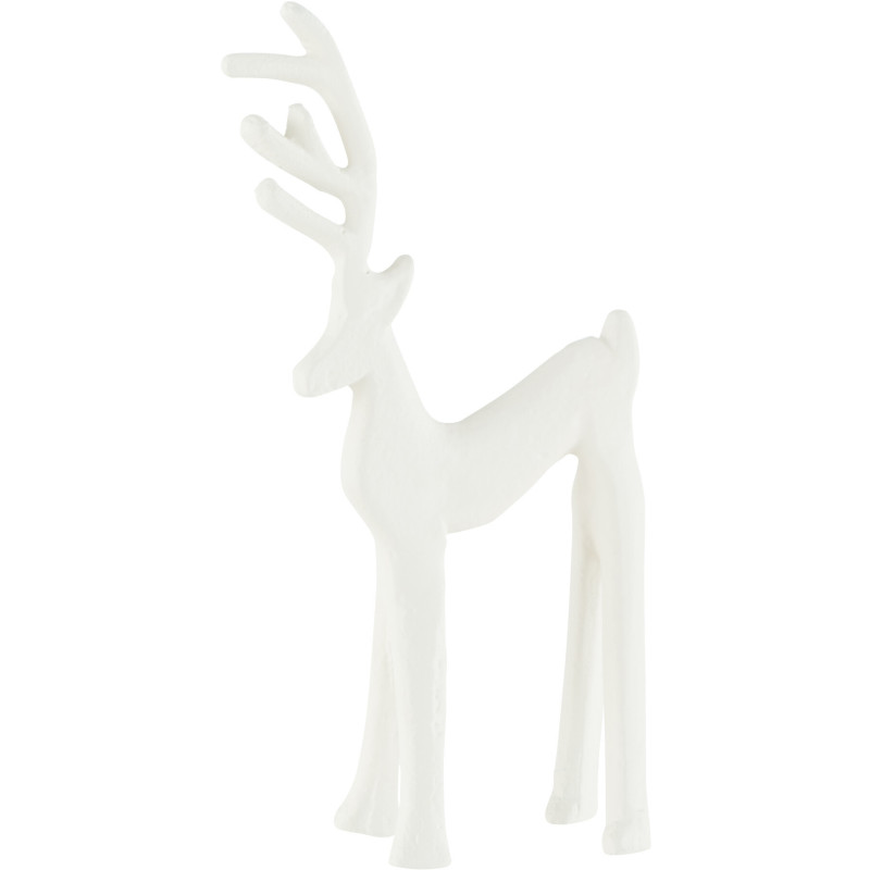 Statuette déco Renne Hauteur 18 cm en Résine Blanc Goa - 1