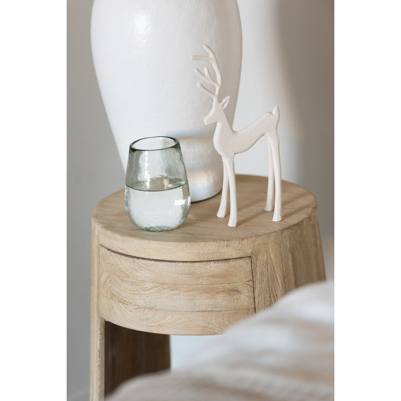 Statuette déco Renne Hauteur 18 cm en Résine Blanc Goa - 2