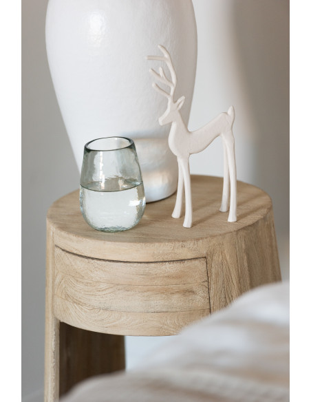 Statuette déco Renne Hauteur 18 cm en Résine Blanc Goa - 2