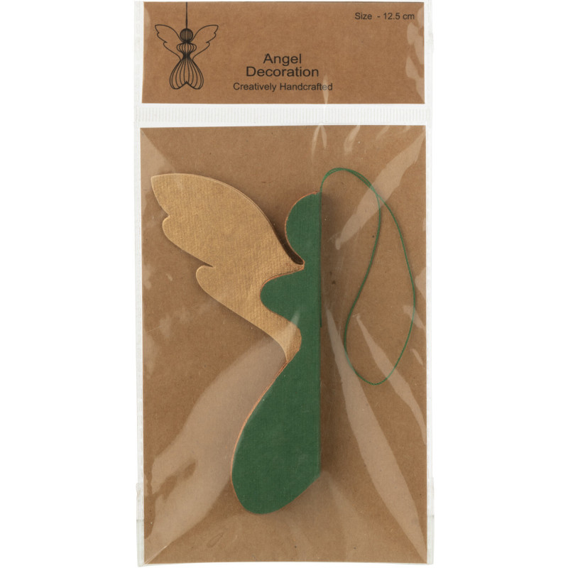 Suspension de Noël Ange 13 cm en Papier Vert Cuivré Norvella - 2