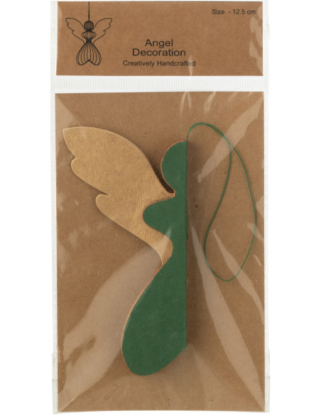 Suspension de Noël Ange 13 cm en Papier Vert Cuivré Norvella - 2