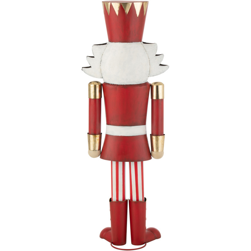 Grande Statue déco de Noël Soldat Casse noisette Hauteur 148 cm en Métal Rouge Blanc Malyra - 2