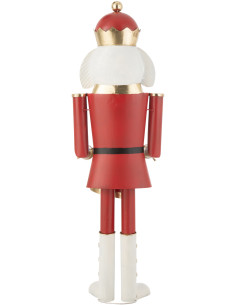 Grande Statue déco de Noël Soldat Casse noisette Hauteur 106 cm en Métal Rouge Blanc Daryss - 2