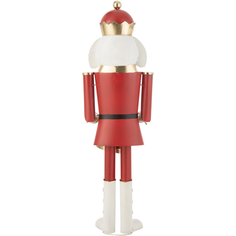 Grande Statue déco de Noël Soldat Casse noisette Hauteur 106 cm en Métal Rouge Blanc Daryss - 2