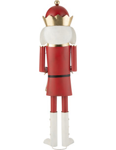 Grande Statue déco de Noël Soldat Casse noisette Hauteur 174 cm en Métal Rouge Blanc Daryss - 2
