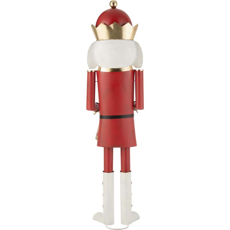 Grande Statue déco de Noël Soldat Casse noisette Hauteur 174 cm en Métal Rouge Blanc Daryss - 2