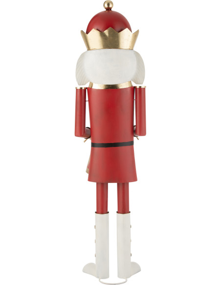 Grande Statue déco de Noël Soldat Casse noisette Hauteur 174 cm en Métal Rouge Blanc Daryss - 2
