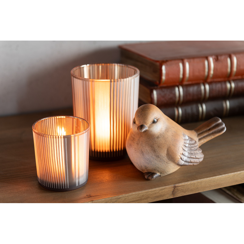 Statuettes déco Oiseaux 10 cm en Porcelaine Marron Myrion (Lot de 2) - 2