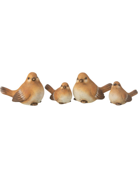 Statuettes déco Oiseaux 14 cm en Porcelaine Marron Myrion (Lot de 2) - 3