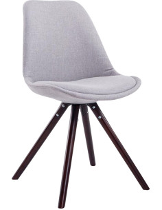 Chaise scandinave moderne en Tissu Gris Bois Marron foncé Vynaria  - 1