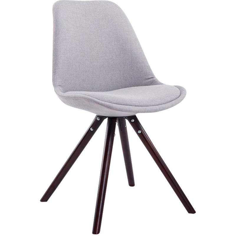 Chaise scandinave moderne en Tissu Gris Bois Marron foncé Vynaria  - 1