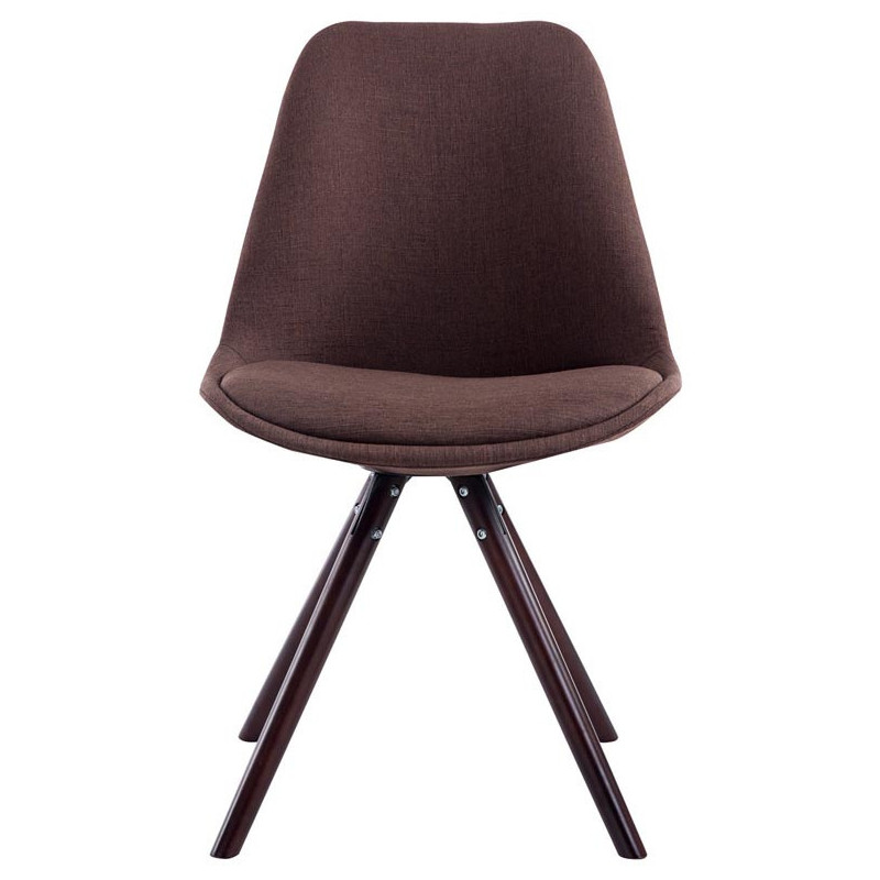 Chaise scandinave moderne en Tissu Marron Bois Marron foncé Vynaria  - 2