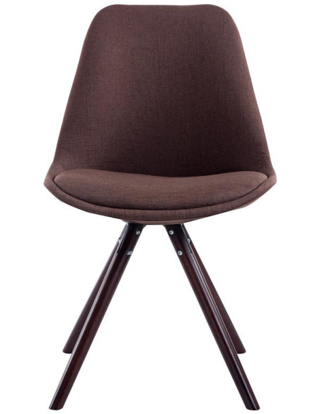 Chaise scandinave moderne en Tissu Marron Bois Marron foncé Vynaria  - 2