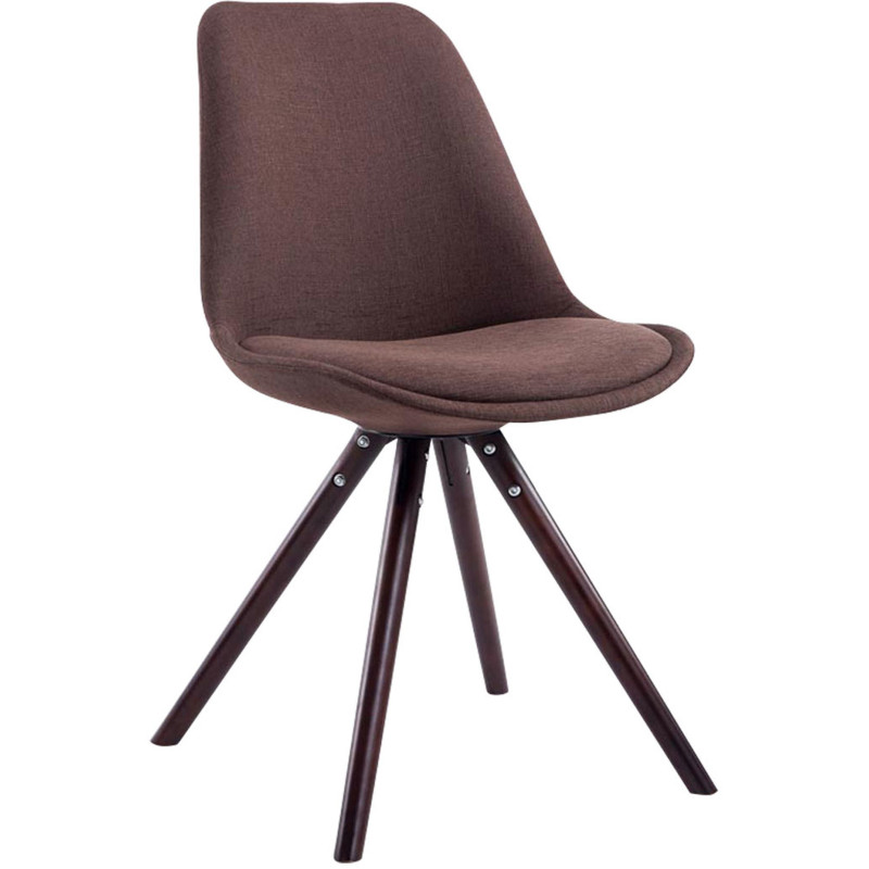 Chaise scandinave moderne en Tissu Marron Bois Marron foncé Vynaria  - 1