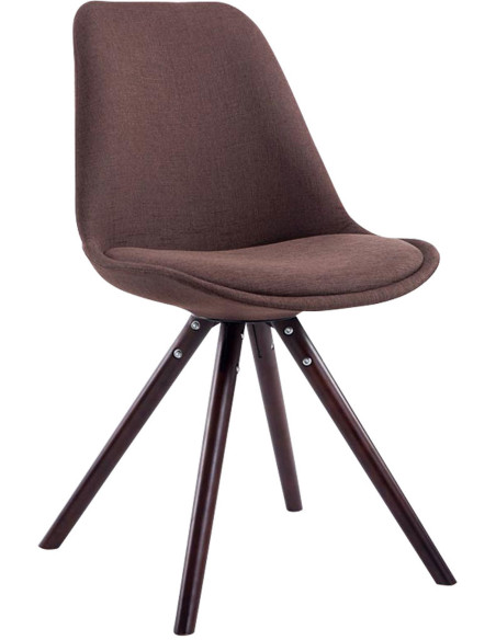 Chaise scandinave moderne en Tissu Marron Bois Marron foncé Vynaria  - 1