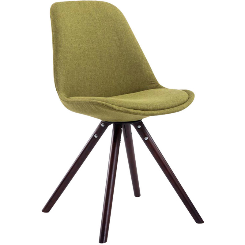 Chaise scandinave moderne en Tissu Vert Bois Marron foncé Vynaria  - 1