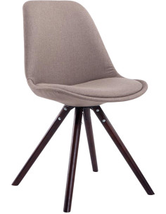 Chaise scandinave moderne en Tissu Taupe Bois Marron foncé Vynaria  - 1